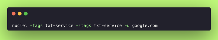Nuclei command running the Salesloft Drift DNS detection template against a domain